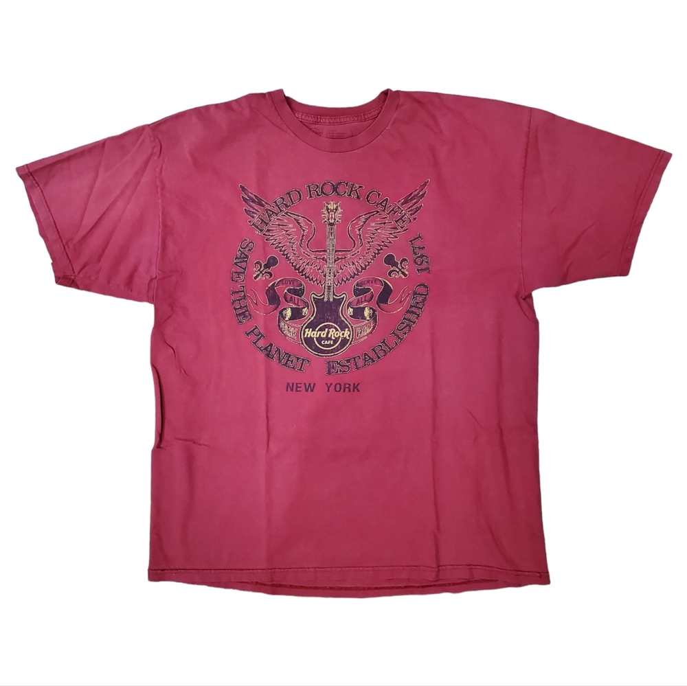 HARD ROCK CAFE Shirt NEW YORK SAVE THE PLANET Est 1971 Spell Out